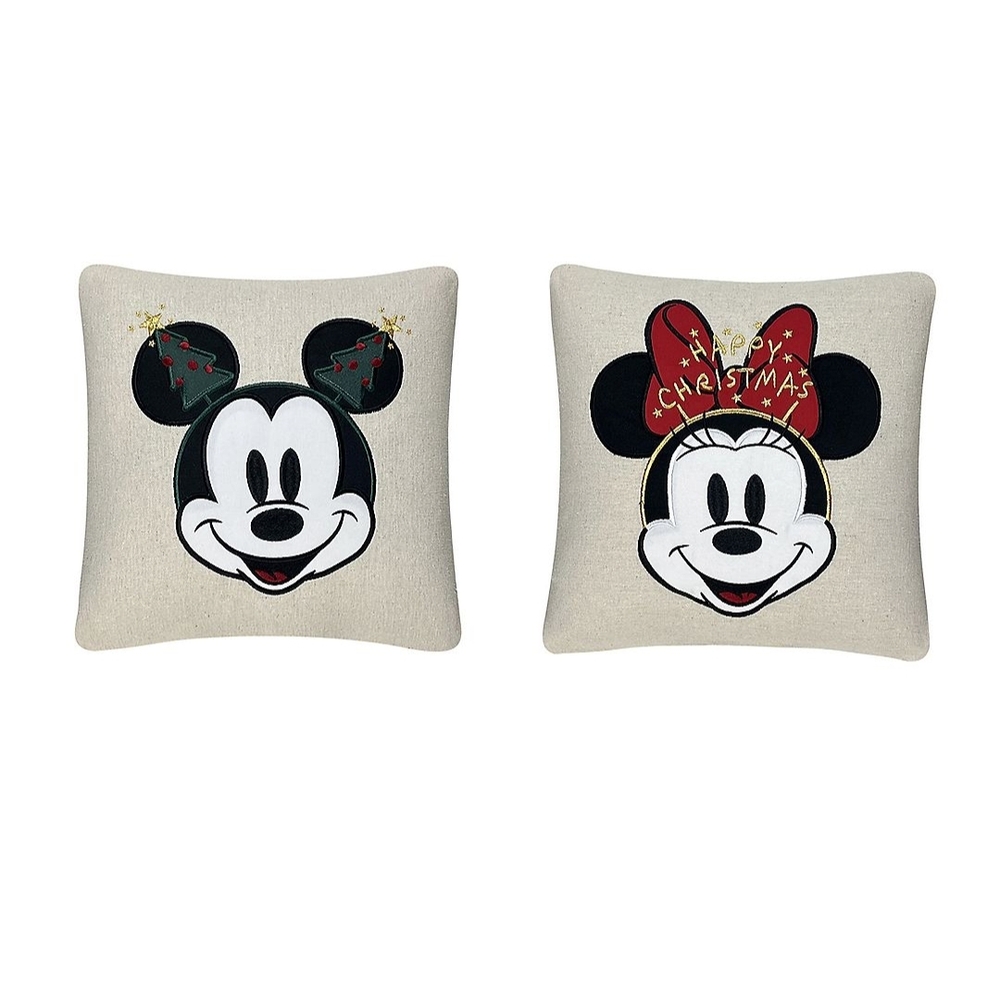 NEW Disney Mickey and Minnie Christmas Holiday Throw Pillows St. Nicolas Square